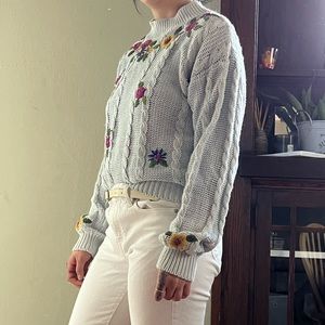 American Weekend Embroidered Blue Sweater size S